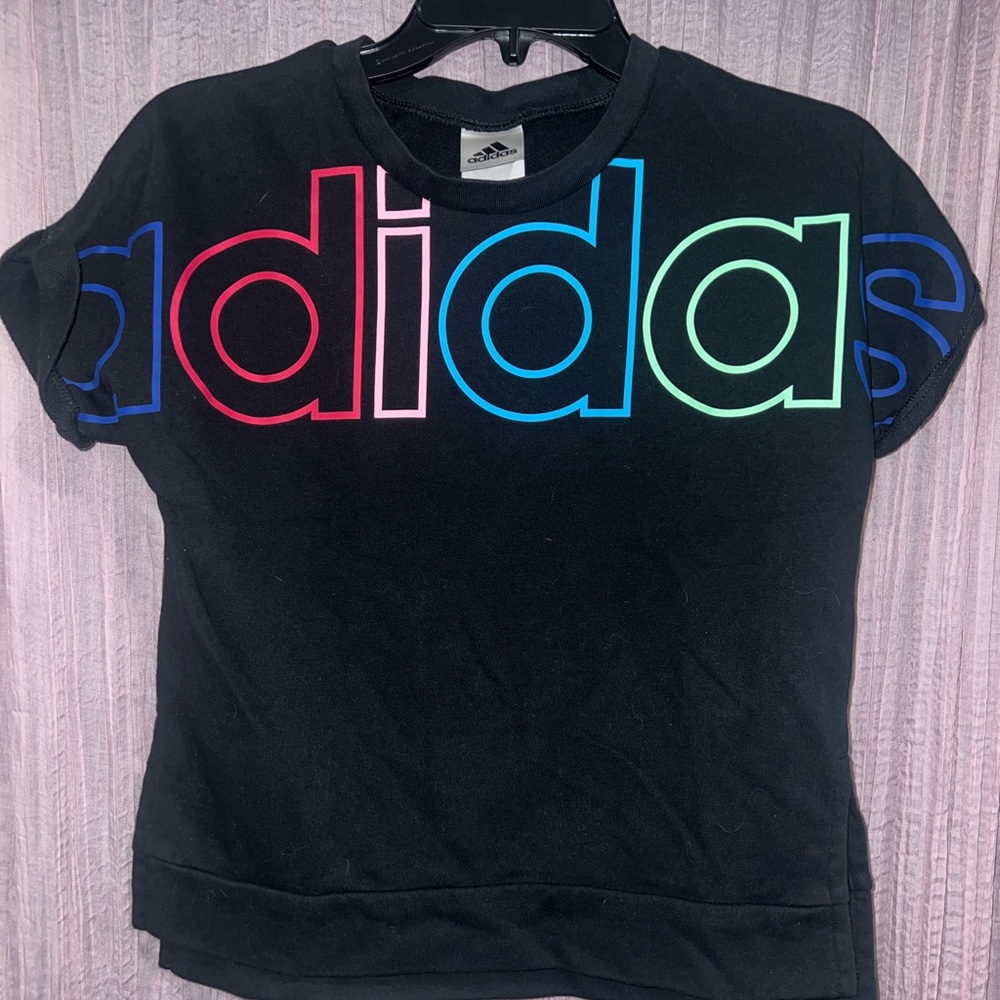 Adidas Black and Red Short Sleeve Tee